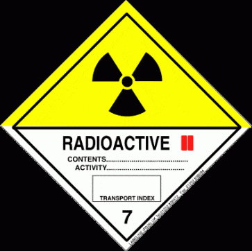 Nalepki ostrzegawcze sygnalizujące substancje radioaktywne
