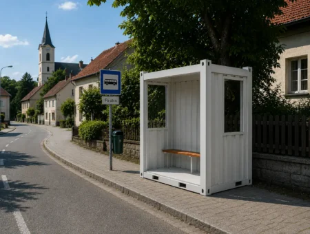 Buszmegálló konténer akció