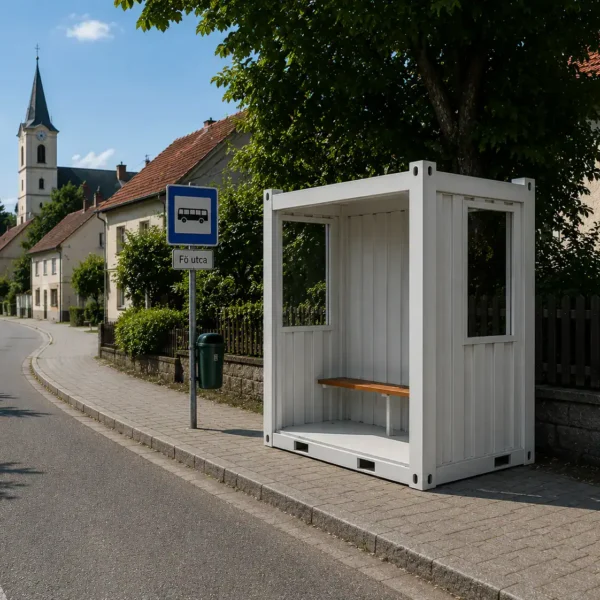 Buszmegálló konténer akció